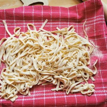Homemade strangozzi pasta from Umbria.