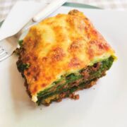 Lasagne al forno (lasagna) with bolognese.