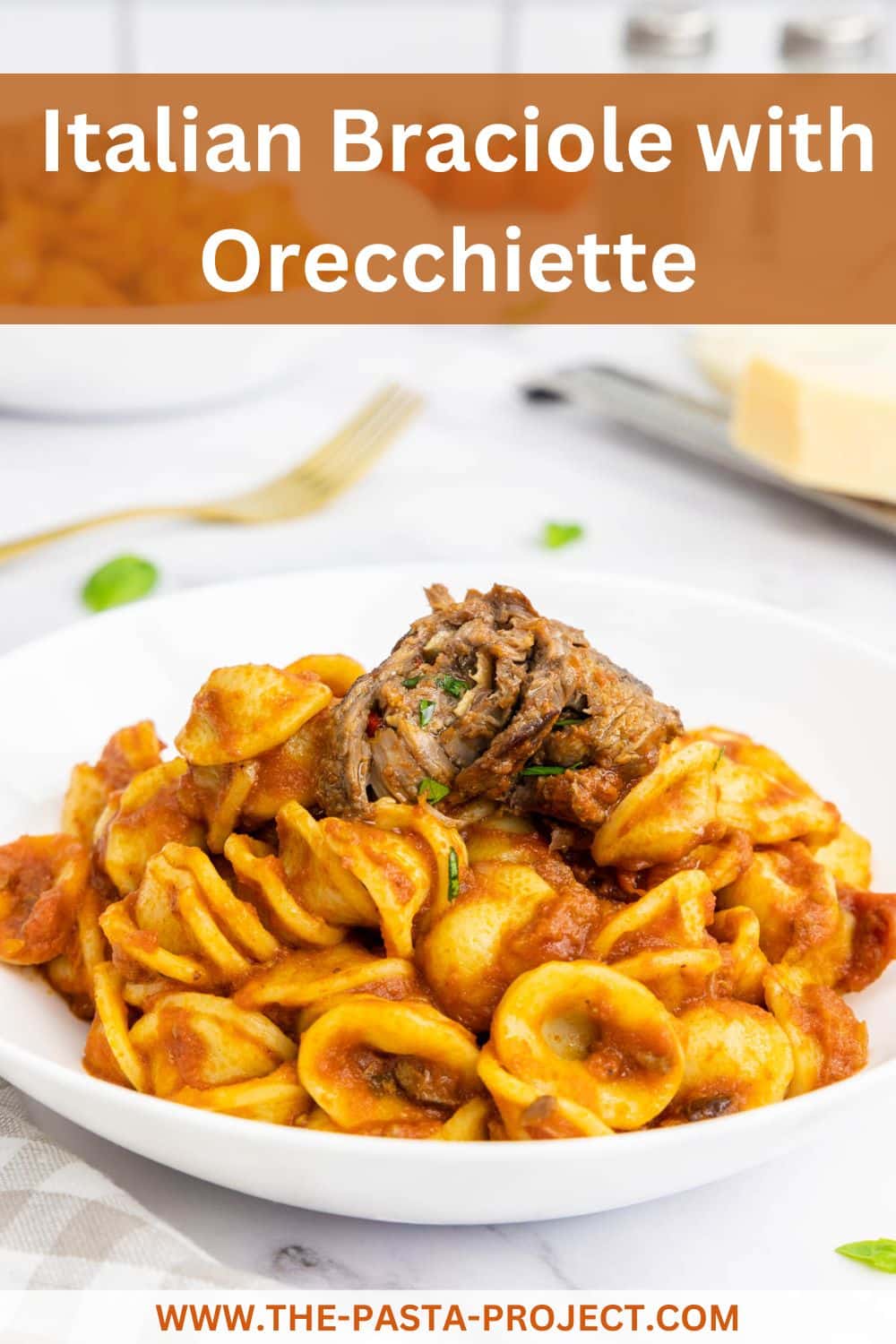 Italian braciole with orecchiette