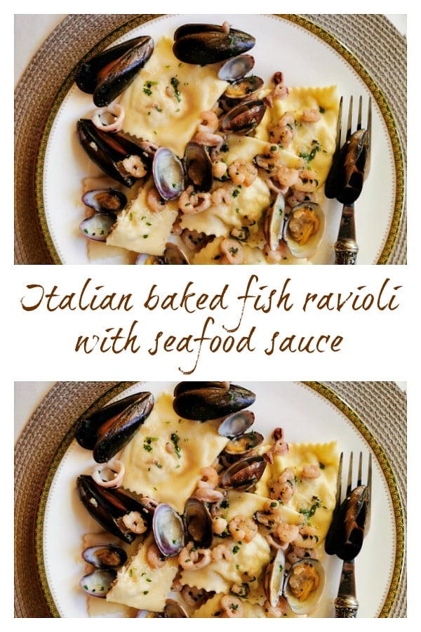 baked fish ravioli from Liguria