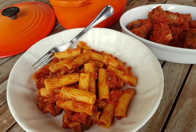 Emilia-Romagna pasta recipe Italian braised pork ribs with pasta