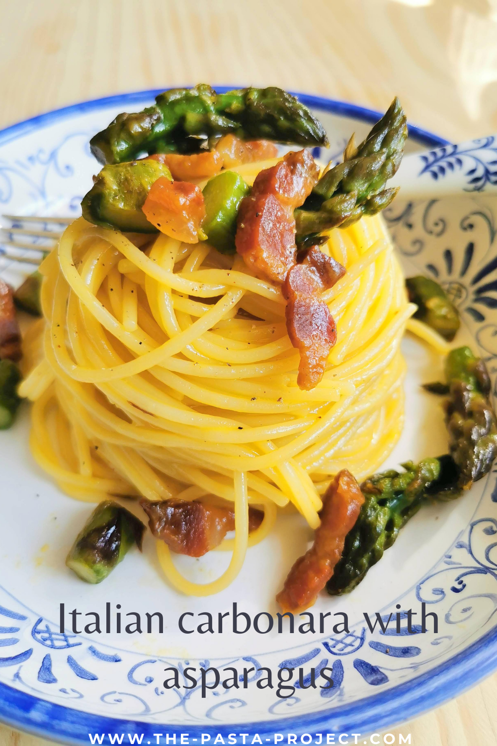 Italian Carbonara with Asparagus. The Pasta Project