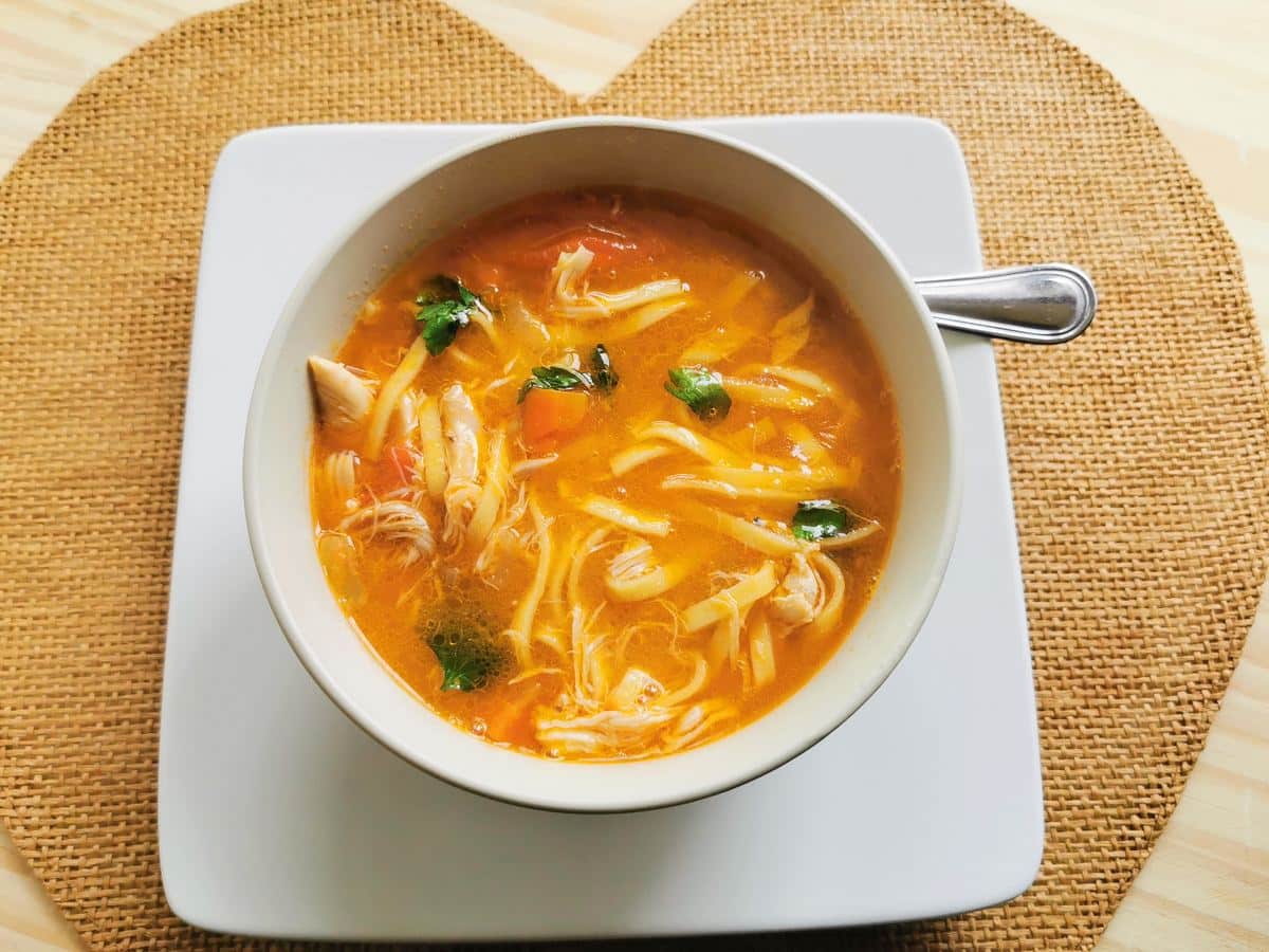 Healthy Italian chicken noodle soup