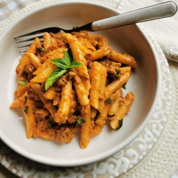 Italian creamy beef ragu recipe.