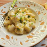 Homemade cheesy potato gnocchi.