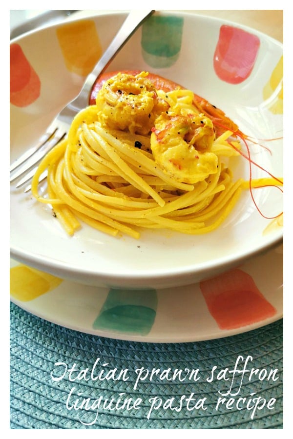 Italian prawn saffron linguine pasta recipe