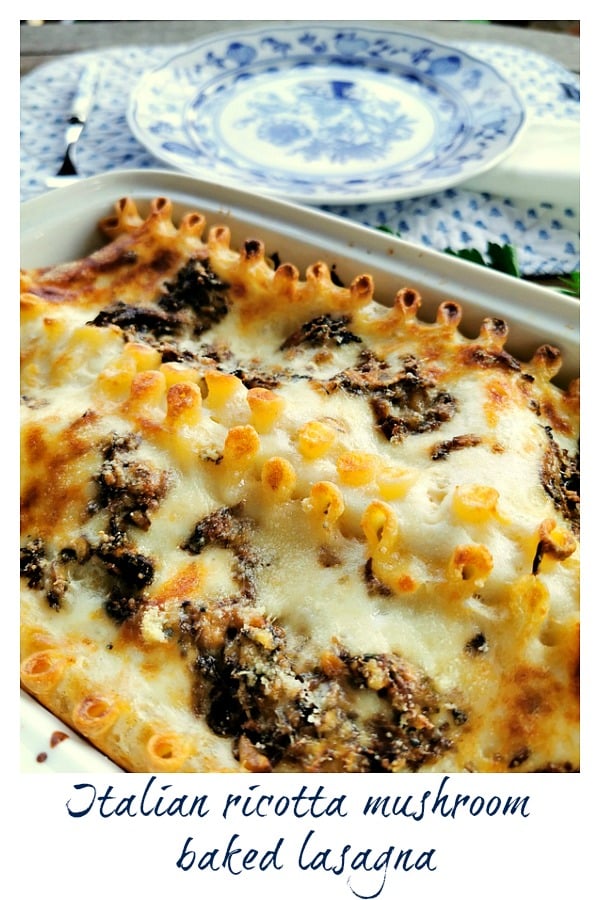 Italian ricotta mushroom lasagna