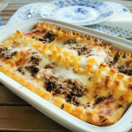 Italian ricotta mushroom lasagne al forno