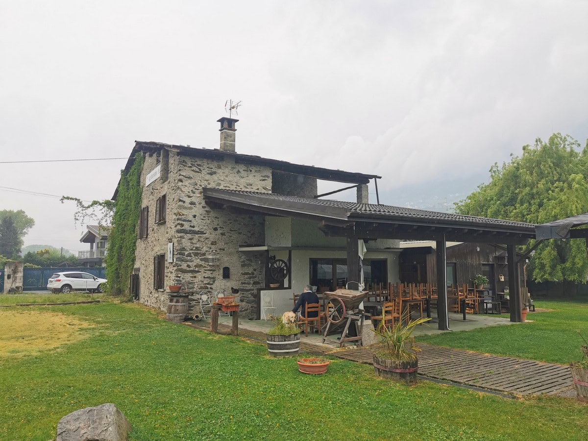 Farm restaurant in the valtellina where we ate pizzoccheri and other local dishes.