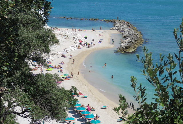 view of beach in Sirolo, Le Marche region