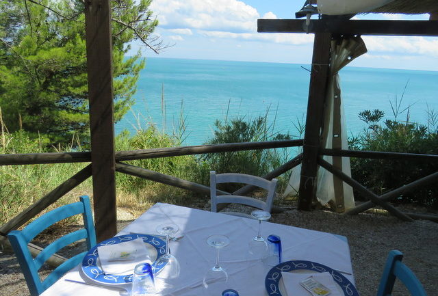 restauramt overlooking the Adriatic in Sirolo, Le Marche region