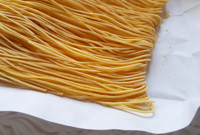 close up of Maccheroncini di Campofilone from Le Marche