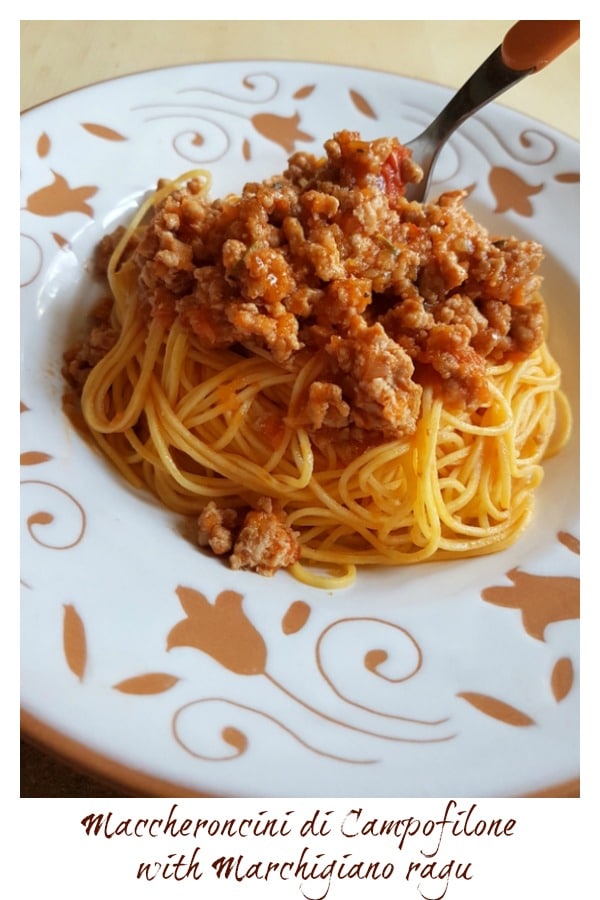 Maccheroncini di Campofilone pasta with Marchigiano ragu