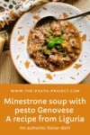 Minestrone with pesto Genovese Recipe from Liguria.