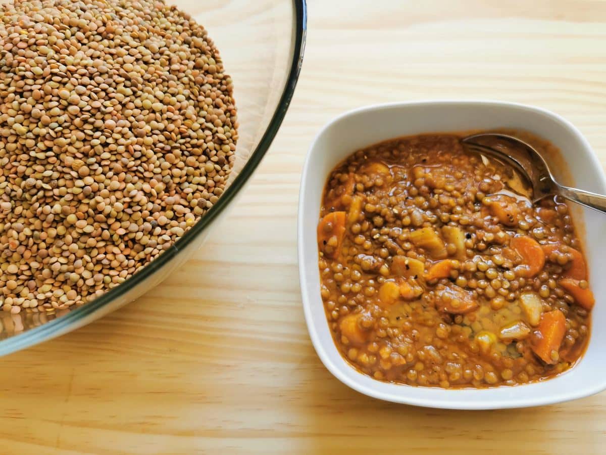 Umbrian mountain lentils and lentil soup.