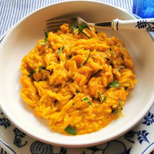 Neapolitan risotto-style pasta with pumpkin or winter squash (pasta e cocozza)