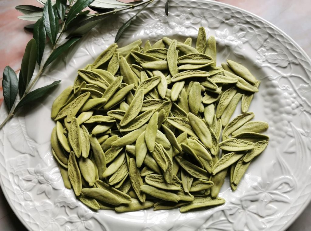 green olive leaf pasta