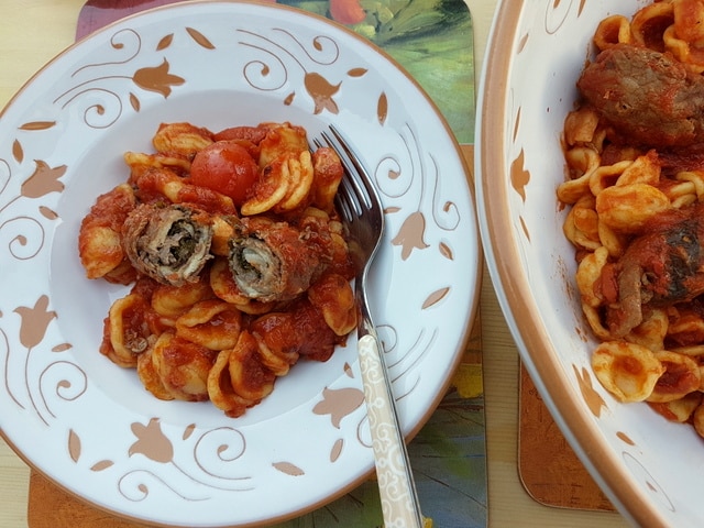 orecchiette with braciole pasta recipes from Puglia