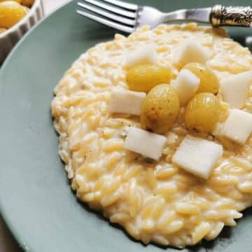 Orzo risotto with Gorgonzola and mascarpone.