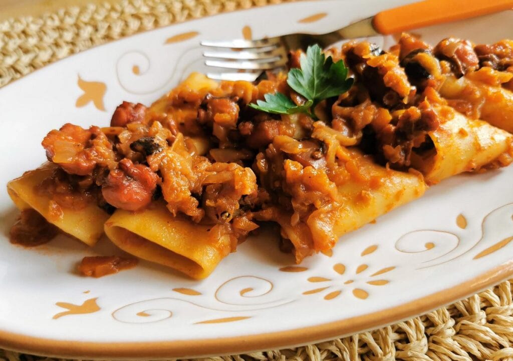 paccheri pasta with octopus alla Genovese