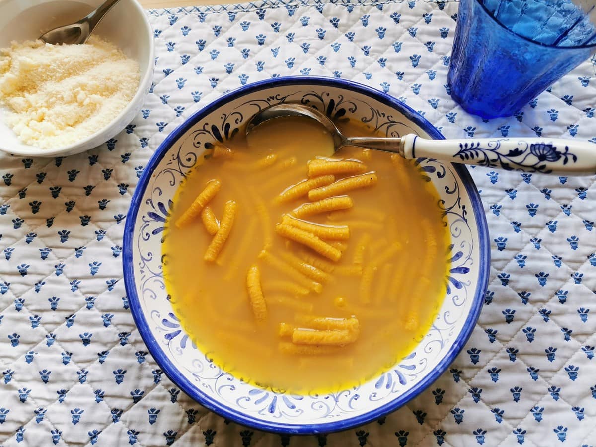 Passatelli in broth.