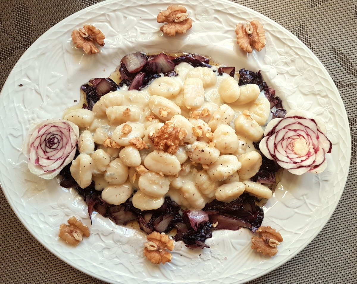 Gnocchi gorgonzola and radicchio.