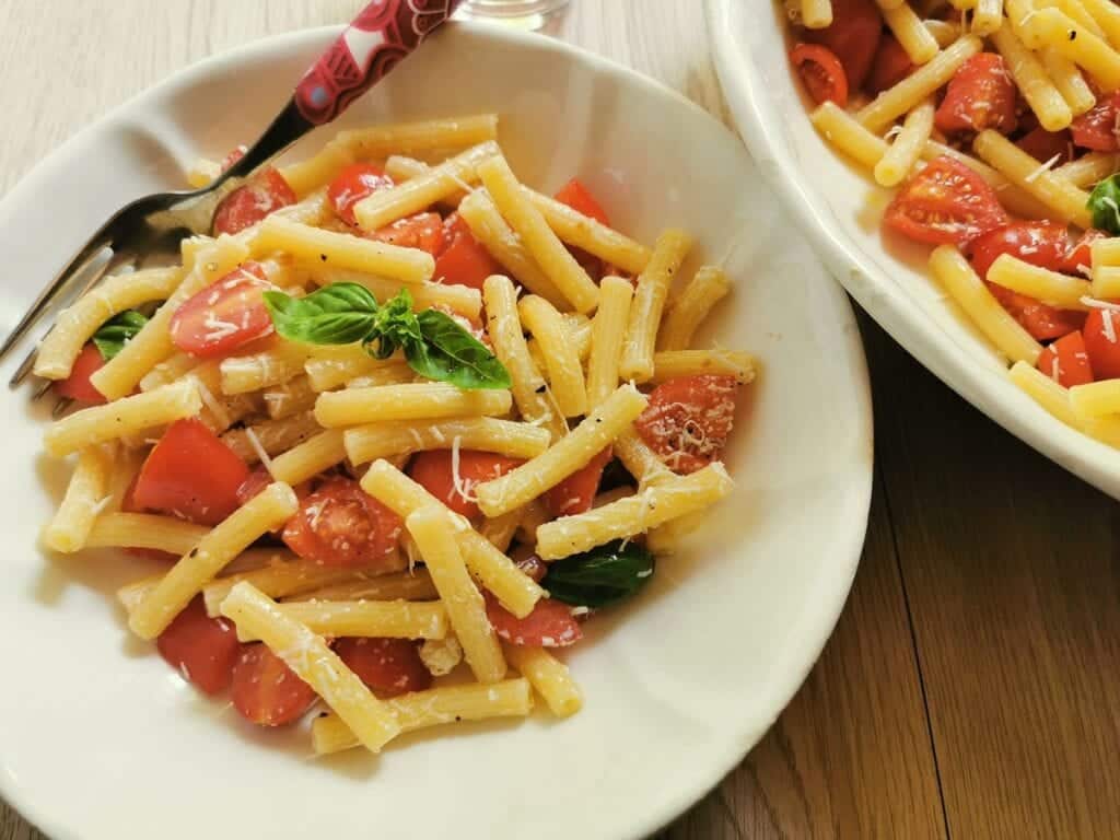 pasta salad crudaiola Barese an Italian summer pasta recipe from Puglia