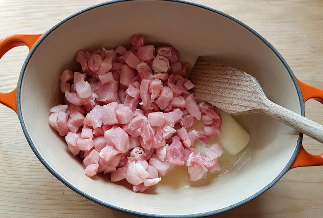 pork tenderloin pieces cooking in butter