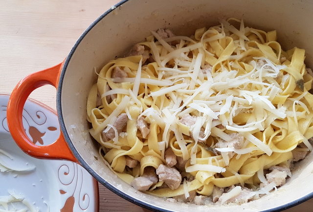 tagliatelle pasta with cinnamon spiced pork ragu from Friuli Venezia Giulia. 