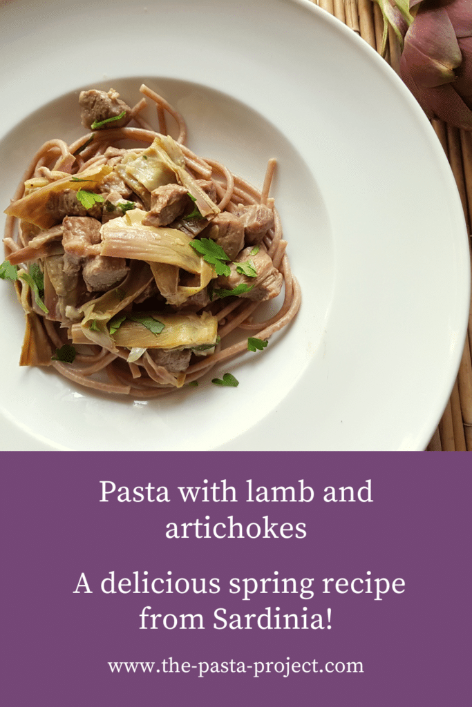 Pasta with lamb and artichokes