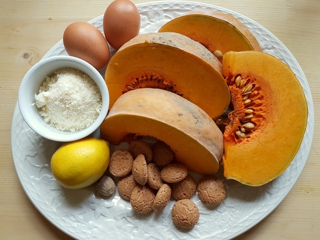 ingredients for Pumpkin Tortelli; recipe from Mantova 