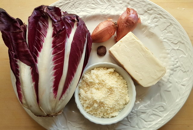 Ingredients for radicchio pasticcio (Italian chicory lasagna)