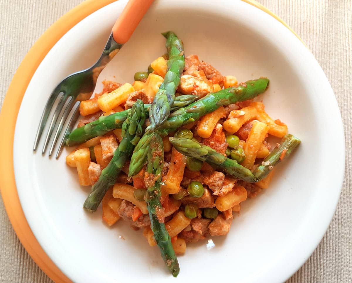 Pasta with spring ragu.