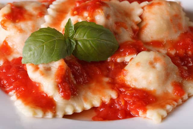 Ravioli with tomato sauce