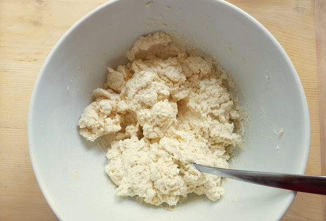 ricotta gnudi mixture in white bowl