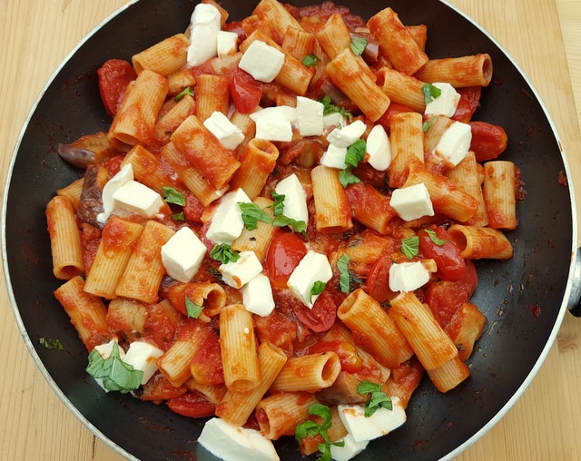 Rigatoni pasta alla parmigiana.