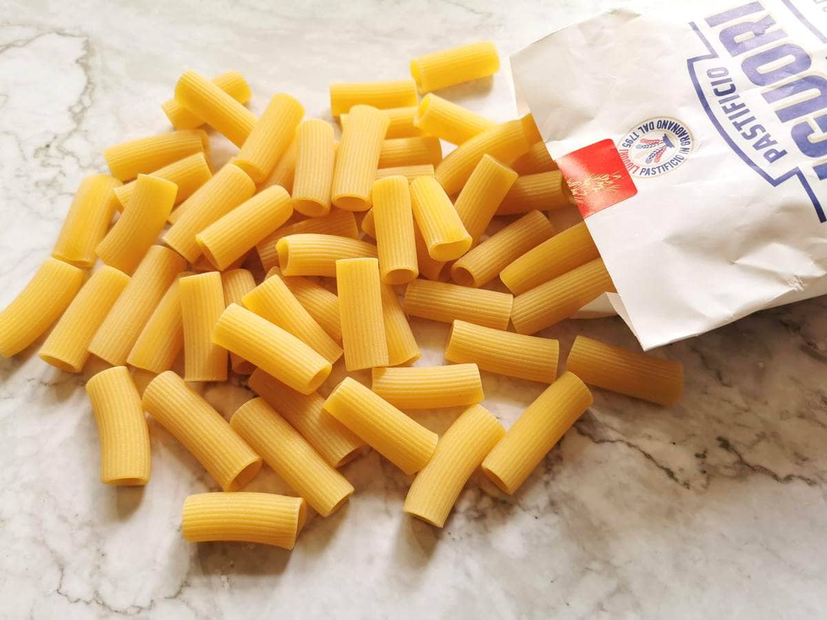 Rigatoni pasta from pasta makers Liguori