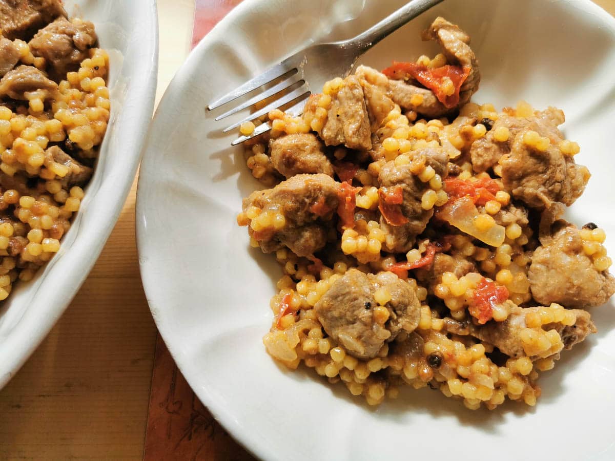 Fregola with lamb