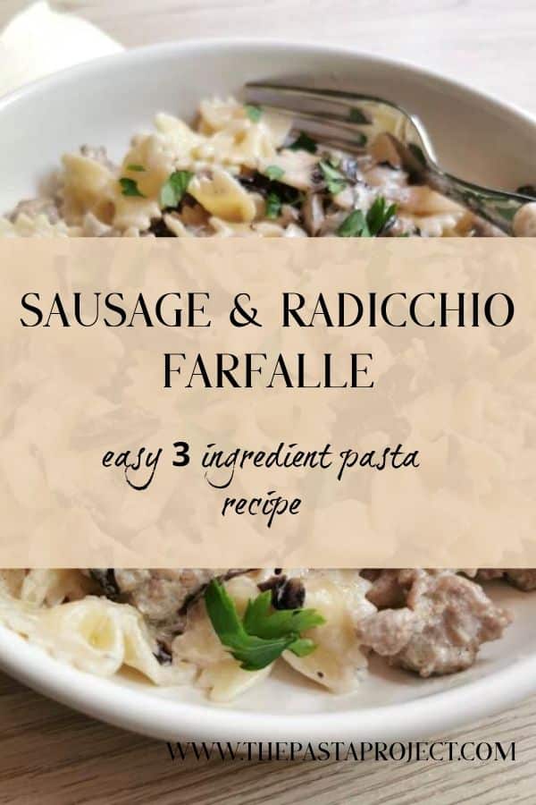 sausage and radicchio farfalle pasta recipe