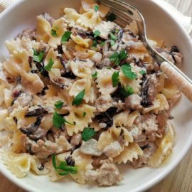 sausage and radicchio pasta recipe with farfalle