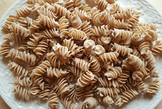 Senatore Cappelli organic whole wheat pasta with Nduja and mushrooms 