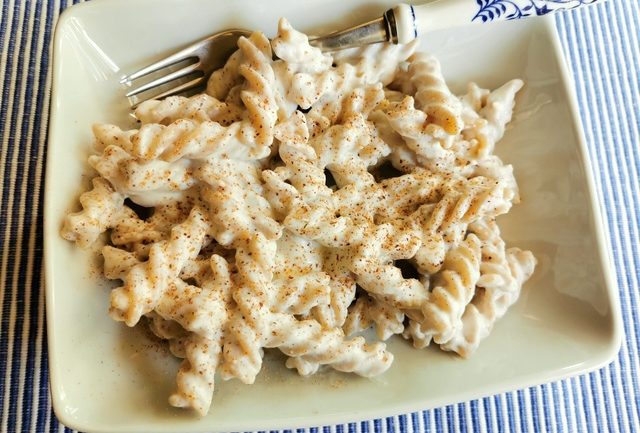 Sicilian pasta with ricotta and nutmeg