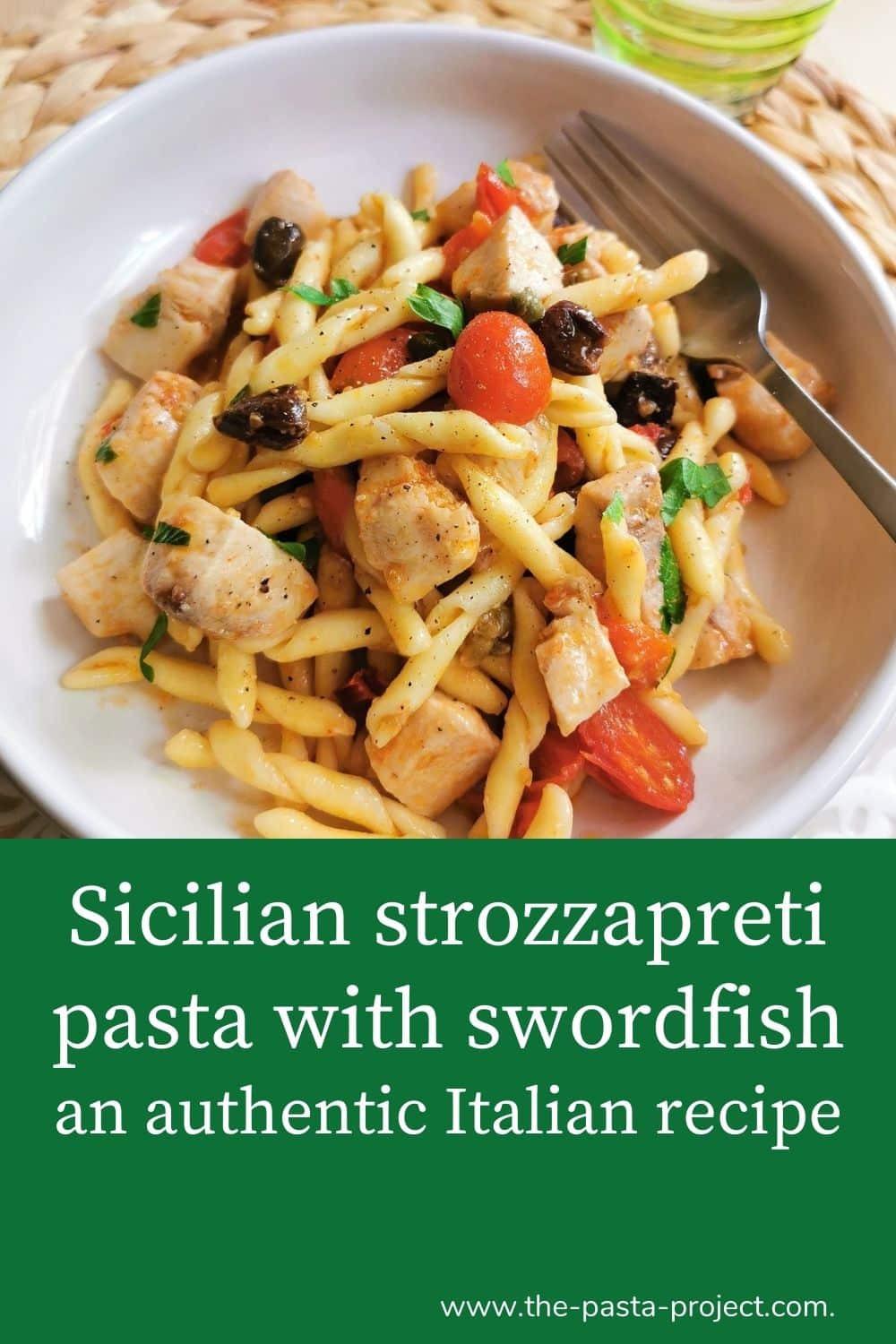 Sicilian strozzapreti with swordfish