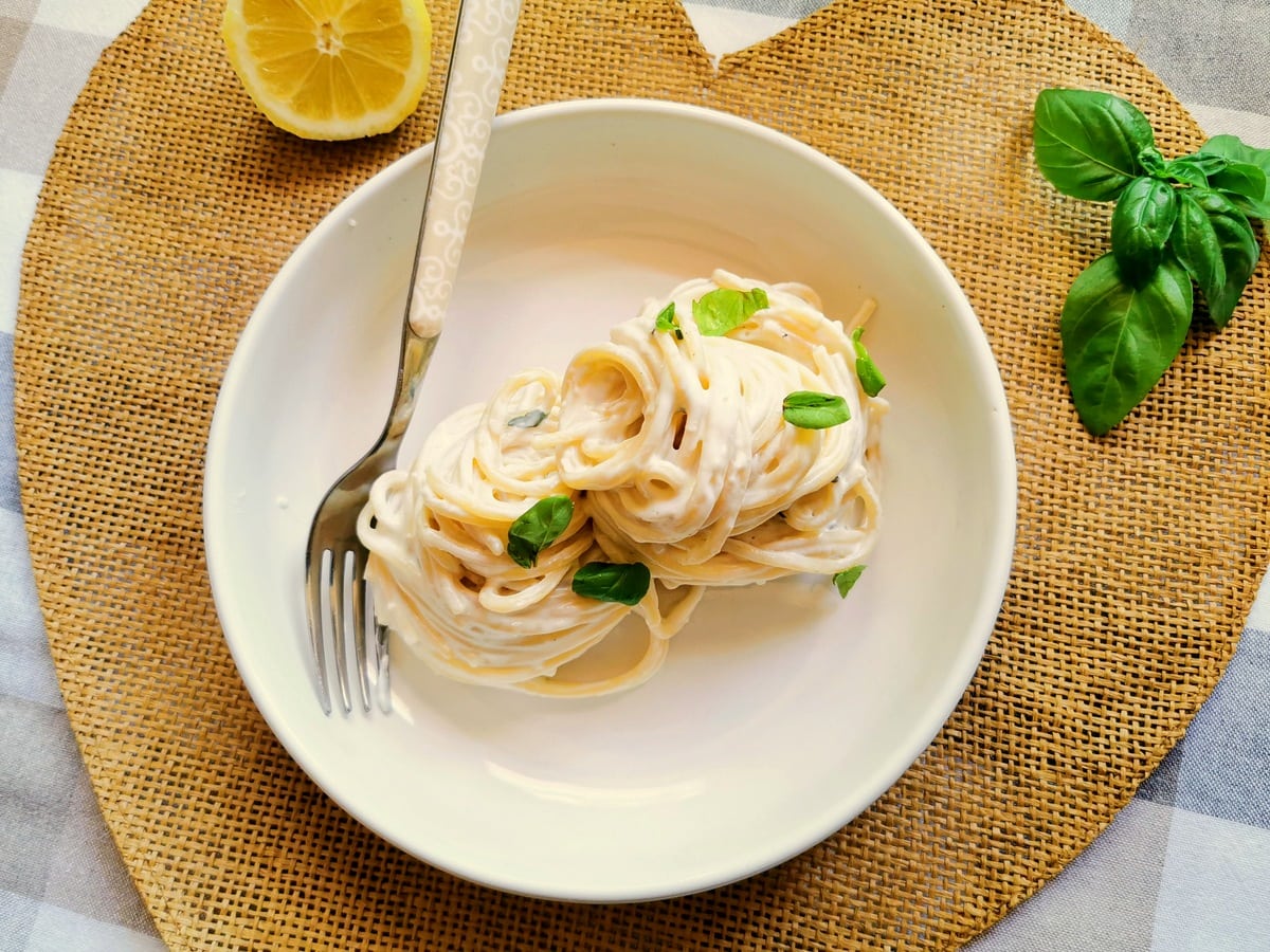 Spaghetti al limone with ricotta.