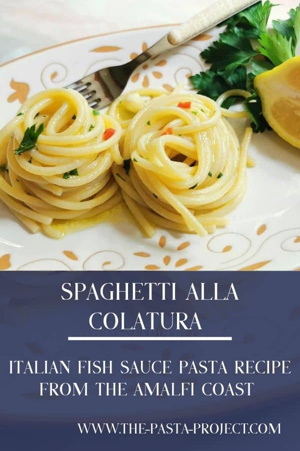 spaghetti alla colatura Italian fish sauce pasta