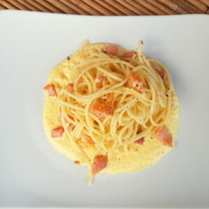 spaghetti with smoked trout carbonara