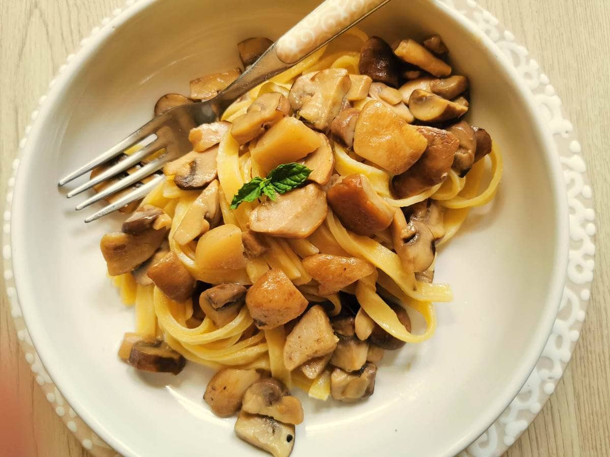 tagliatelle with porcini mushrooms