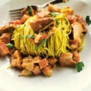 tagliolini with chanterelles and speck