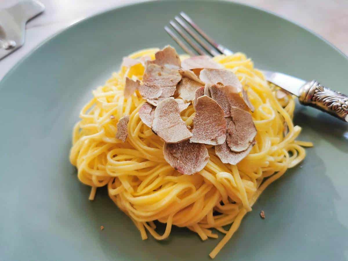 Tagliolini pasta with white truffle.