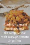 This malloreddus with sausage, tomatoes and saffron alla campidanese